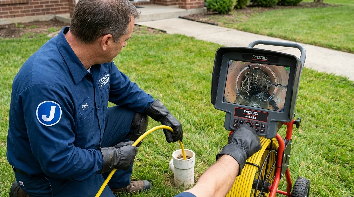 Sewer camera inspection being performed by Johns Plumbing LLC in Garrison