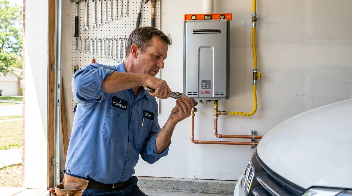 Tankless water heater installation by a Johns Plumbing LLC plumber in Garrison